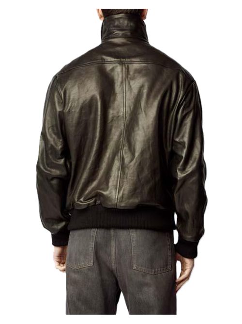 Bomber over collo alto su agnello vegetale liss Giorgio Brato | GU27F01006VLNERO